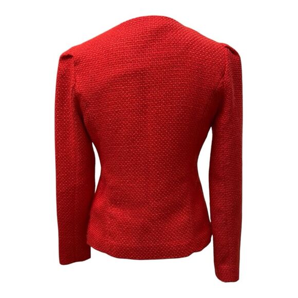 Pim + Larkin Orange tweed Open Front Preppy Office Blazer size S - Picture 3 of 9